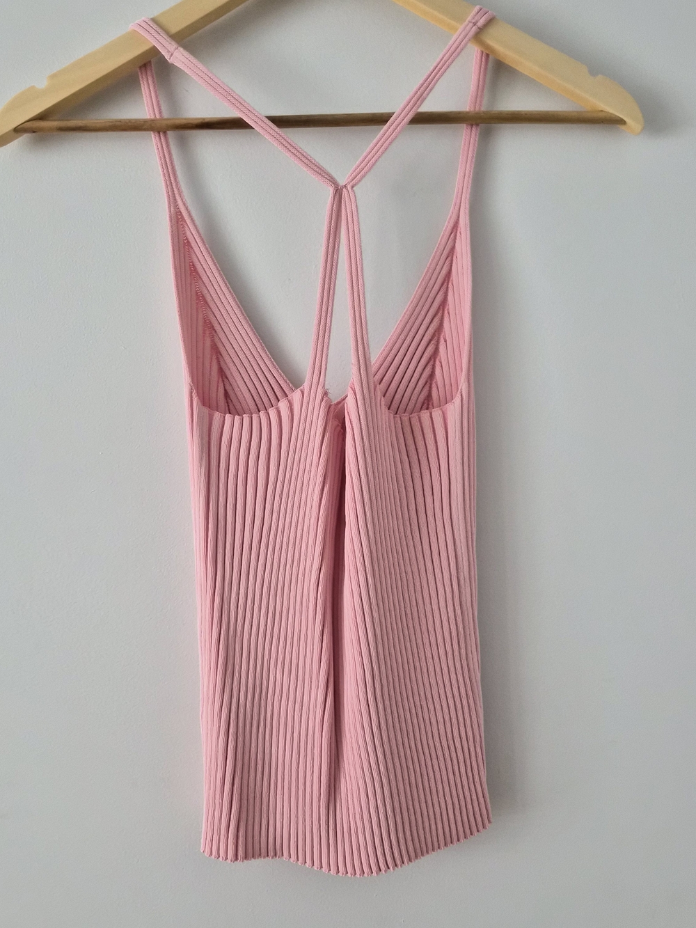 Pink Ribbed V-Neck Strappy Tank Top - Picture 7 of 7